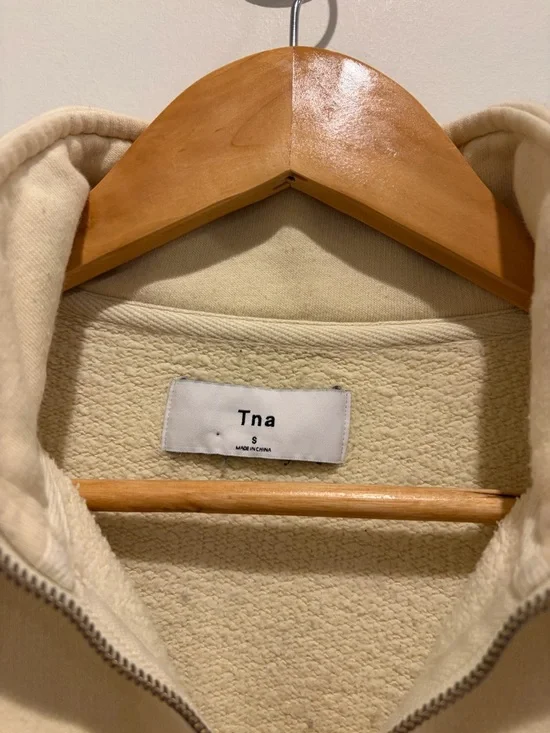 TNA Two-Tone Quarter-Zip Fleece Pullover - Cream & Light Blue - Picture 5 of 6